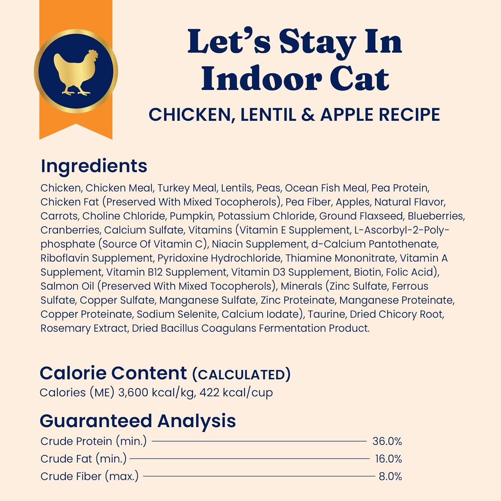 Solid Gold Indoor Dry Cat Food - Grain Free & Gluten Free - Chicken Cat Food Dry Kibble for Indoor Cats for Gut Health - Sensitive Stomach & Hairball Support for Adult Cats - 12LB